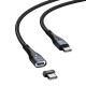 Magnetinis Baseus Zinc USB-C į USB-C kabelis 100W 1.5 m - Juodas