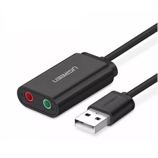 Išorinė USB garso plokštė UGREEN 15cm - Juoda