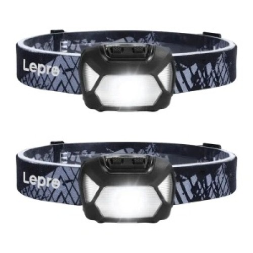 Set of 2 LEPRO 320015-2 200-lumen battery-powered headlamps Set of 2 LEPRO 320015-2 200-lumen battery-powered headlamps