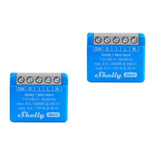 Set of 2 Shelly 1 Mini Gen4 Zigbee/Matter Controllers Set of 2 Shelly 1 Mini Gen4 Zigbee/Matter Controllers