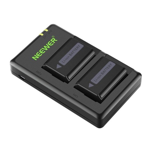 2 Sony pakaitinių baterijų ir NEEWER NP-FW50 įkroviklio rinkinys 2 Sony pakaitinių baterijų ir NEEWER NP-FW50 įkroviklio rinkinys