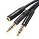 Vention AUX 2x 3.5mm kabelis 0.3m - Juodas