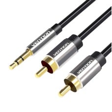 Vention audio kabelis 3.5mm - 2x RCA 3m - Juodas