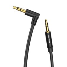 3.5 mm kištukas iki 90° kištukas garso kabelis 1 m ventiliacijos BAKBF-T juodas