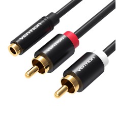 Vention 3.5mm socket - 2x RCA plug audio cable 2m - Black