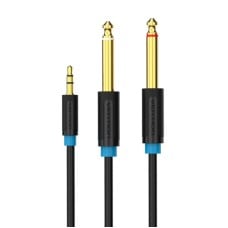 Vention 3.5mm TRS - 2x6.35mm audio cable 1m - Black