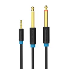 Vention audio kabelis 3.5mm TRS - 2x6.35mm 2m – Juodas