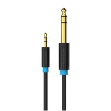 3.5 mm TRS kištukas iki 6.35 mm kištukas garso kabelis 3 m ventiliacija BABBI (juodas)