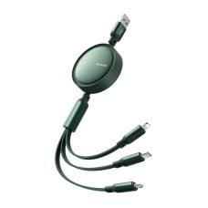 3 viename USB į USB-C / Lightning / Micro USB kabelis, Mcdodo CA-7257, 3.5 A, 1.2 m (žalias)