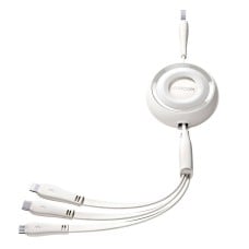 3in1 Joyroom Spalvingas USB į USB-C/Lightning/Micro USB laidas 3.5A, 1m (baltas)