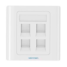 4-Port Keystone Wall Plate 86 Type Vention IFCW0 White