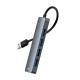 4in1 Hub Baseus  UltraJoy Lite USB-A to USB 3.0 15cm (grey) 4in1 Hub Baseus  UltraJoy Lite USB-A to USB 3.0 15cm (grey)