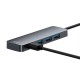 4in1 Hub Baseus  UltraJoy Lite USB-A to USB 3.0 15cm (grey) 4in1 Hub Baseus  UltraJoy Lite USB-A to USB 3.0 15cm (grey)