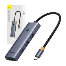 4in1 šakotuvas Baseus UltraJoy USB-C su USB 3.0 jungtimi (pilkas)