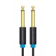 6.35 mm TS kištukinis garso kabelis 1 m ventiliacijos BAABF (juodas)