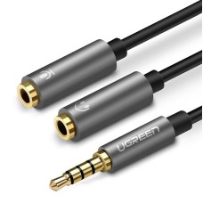 UGREEN 3.5mm Male to Dual 3.5mm Female Headset Splitter - Dark grey
