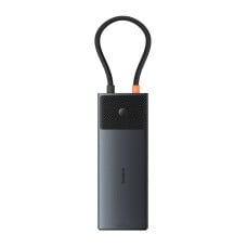 Adapter Hub 10in1 Baseus USB-C - 2xHDMI, 3xUSB-A, USB-C, RJ45, SD/TF, PD (black)