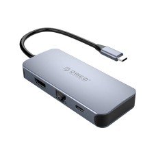 Orico 6-in-1 Adapteris HDMI 4K + 3x USB 3.0 + RJ45+ USB-C PD 100W