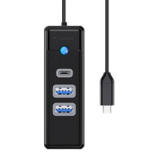 Adapter Hub USB-C iki 2x USB 3.0 + USB-C Orico, 5 Gbps, 0.15 m (nepaprasta)