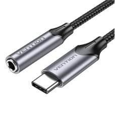 Adapter Vention BGMHF USB-C M do 3.5mm Jack 1M (szary)