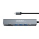 Adapteris 6in1 Dudao A15S USB-C prie 3x USB, 1x USB-C, SD / TF (pilka)