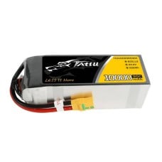 Akumuliatorius Tattu 10000mAh 22.2V 30C 6S1P XT90 su apsauga nuo uždegimo žvakė