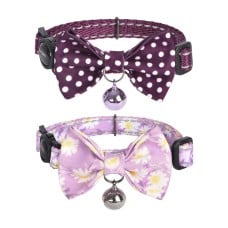 Collar set Dogness for cats 2 pcs (Calamus Purple/Polka Dot Purple)