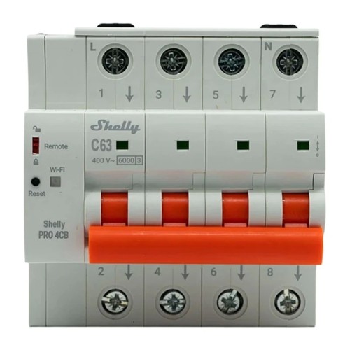 Circuit Breaker SHELLY Pro 4CB C63 Circuit Breaker SHELLY Pro 4CB C63