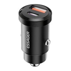 Car Charger 1xUSB-A 1xUSB-C 45W Essager (black)