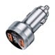 Automobilinis įkroviklis 2xUSB-A+USB-C 80W Essager LED (pilkas)