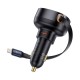Automobilinis įkroviklis Baseus Enjoyment Pro su žaibo laidu + USB-C , 55 W (juodas)