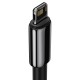 Baseus Tungsten Gold kabelis USB į Lightning 2.4A 1m - Juodas