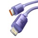 Baseus Crystal Shine USB-C – Lightning laidas 20W PD 1.2m – Violetinis