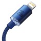 Baseus Crystal USB-C – Lightning laidas 20W 1.2m – Mėlynas