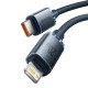 Baseus Crystal USB-C - Lightning kabelis 20W PD 2m juodas
