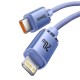 Baseus Crystal cable USB-C - Lightning 20W PD 2m - Purple