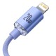 Baseus Crystal cable USB-C - Lightning 20W PD 2m - Purple