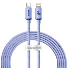 Baseus Crystal kabelis USB-C - Lightning 20W PD 2m - Violetinis