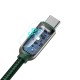 Baseus Display Kabelis USB - USB-C 66W 2m - Žalias