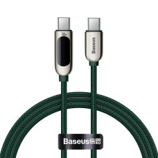 Baseus laidas su ekranu USB-C - USB-C 100W 1m žalias