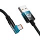 Baseus Elbow 1m 100W USB to USB-C angled cable (black-blue)