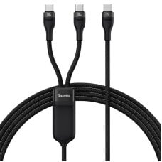 Baseus Flash 2 az 1-ben USB töltőkábel, USB-C - USB-C, 100W, 1.5m (fekete)