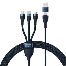 Baseus Flash Series 2 3in1 USB cable USB-C + micro USB + Lightning 100W 1.2m - Blue