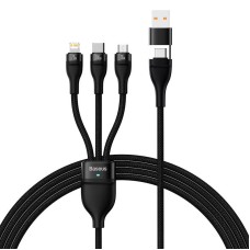 Baseus Flash Series 2 3-in-1 USB-cable, USB-C + micro USB + Lightning, 100W, 1.5m