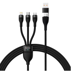 Baseus Flash Series 2 trys viename kabelis USB-C + mikro USB + Lightning, 100 W, 1.5 m