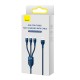 Baseus Flash Series 3in1 USB cable USB-C + micro USB + Lightning 100W 1.2m - Blue