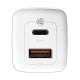 Baseus GaN2 Lite Fast Travel Charger USB + C 65W EU - White