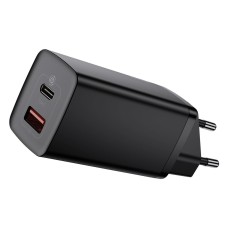 Baseus GaN2 Lite greitas kelioninis įkroviklis USB + C 65W EU - Juodas