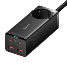 Baseus GaN3 Pro wall charger / power strip 2xUSB + 2xUSB-C + AC 100W black