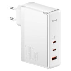 Baseus GaN5 Pro wall charger 2xUSB-C + USB, 140W (white)